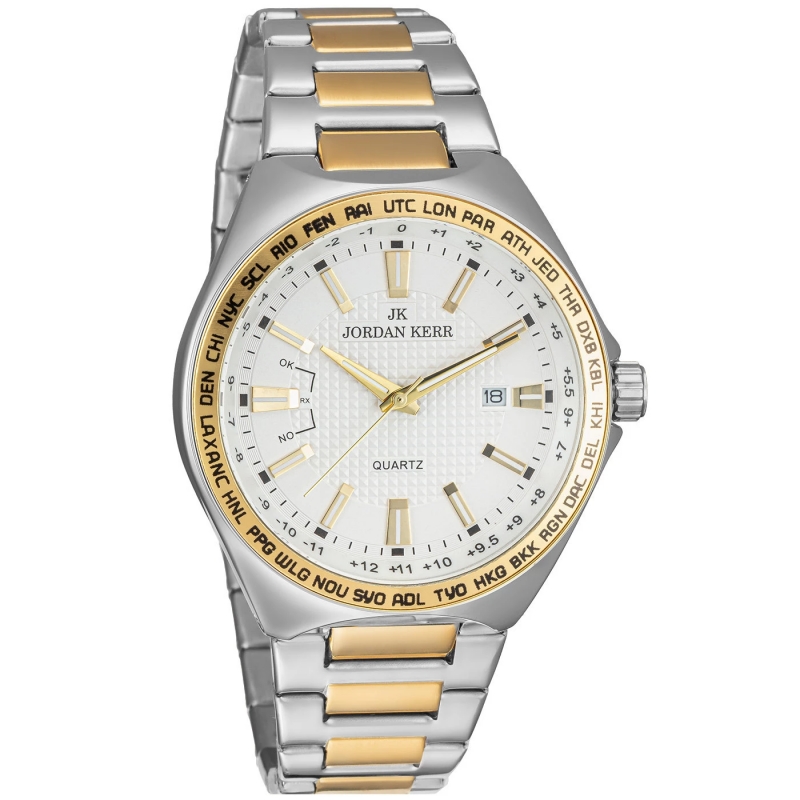  Мужские наручные часы Jordan Kerr L1067 IPS-IPG Silver